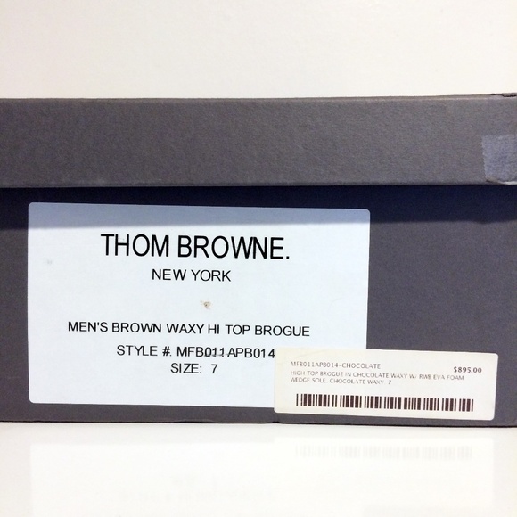 Thom Browne High Top Brogue Brown Leather Boots 7 - Picture 13 of 13